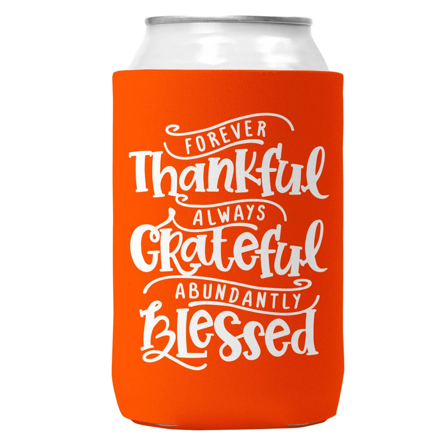 Thankful Grateful Blessed Can Coozie Cooler for 12oz Cans-6
