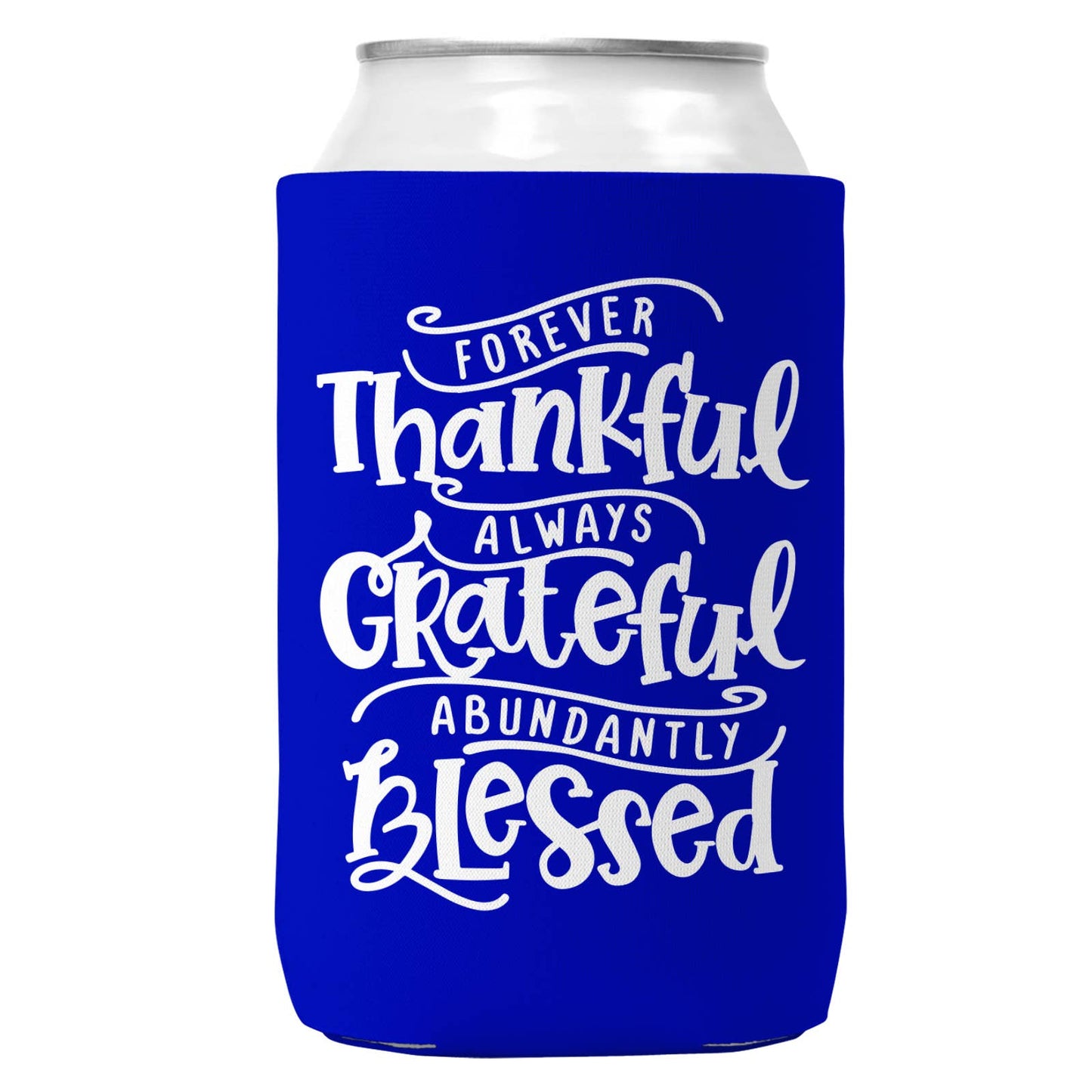 Thankful Grateful Blessed Can Coozie Cooler for 12oz Cans-2