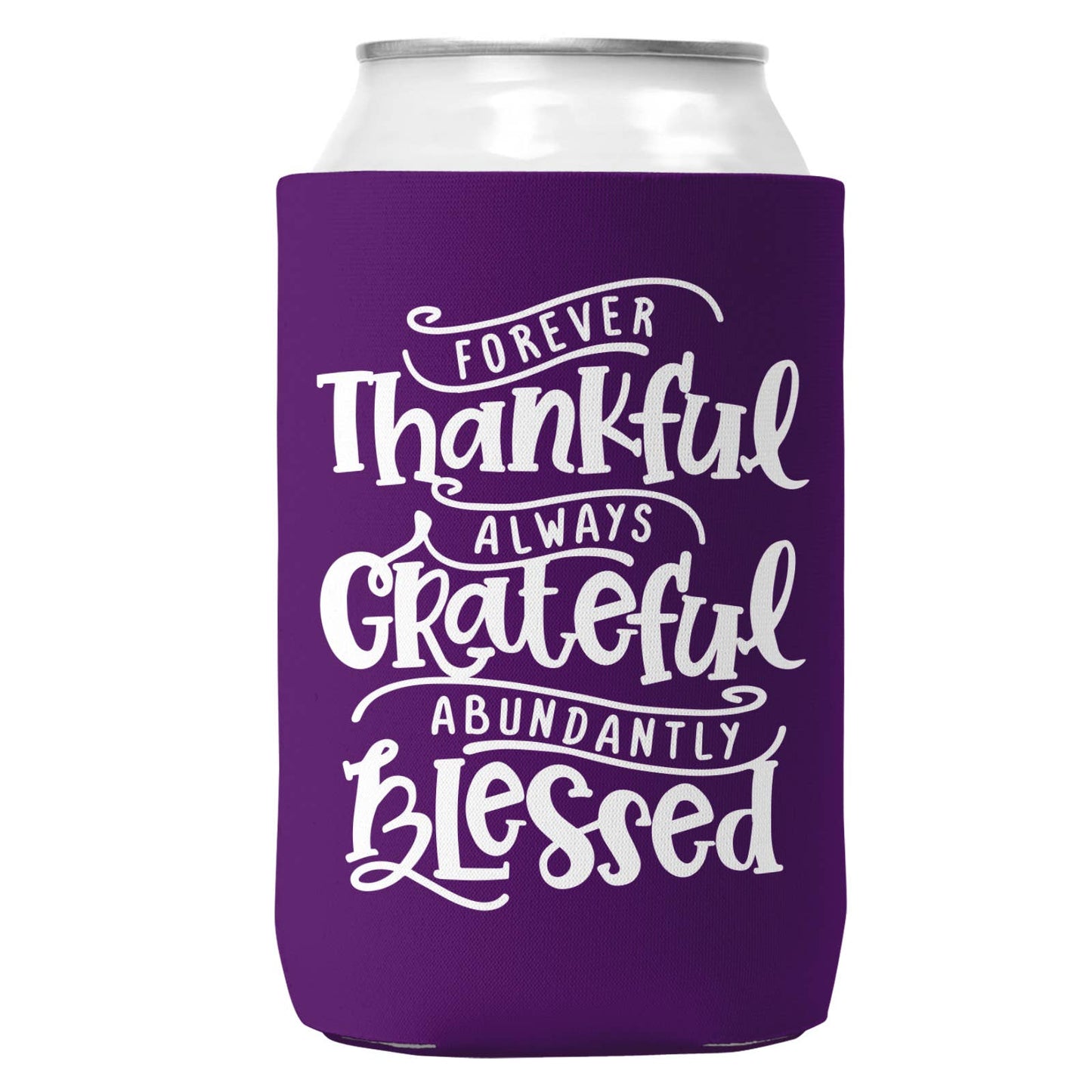 Thankful Grateful Blessed Can Coozie Cooler for 12oz Cans-4