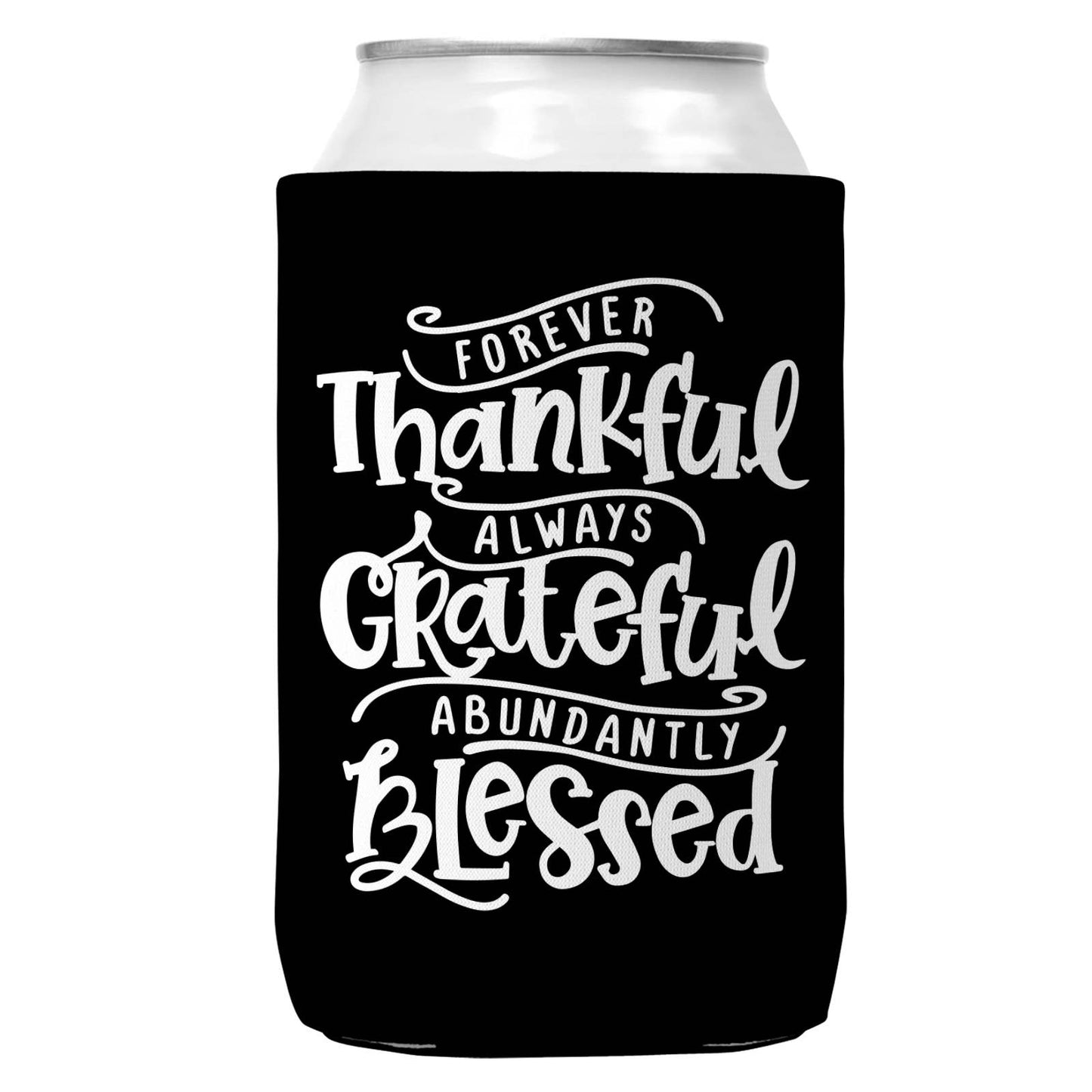 Thankful Grateful Blessed Can Coozie Cooler for 12oz Cans-1