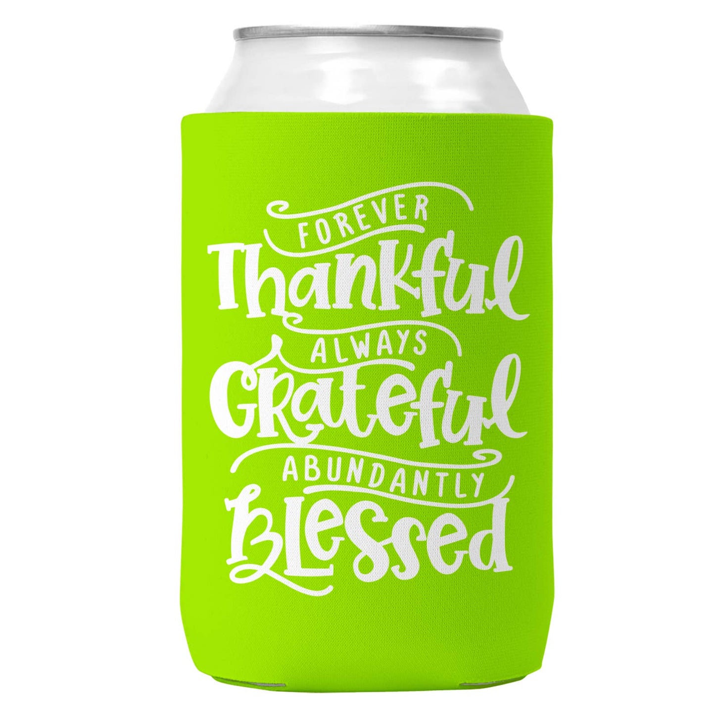 Thankful Grateful Blessed Can Coozie Cooler for 12oz Cans-3