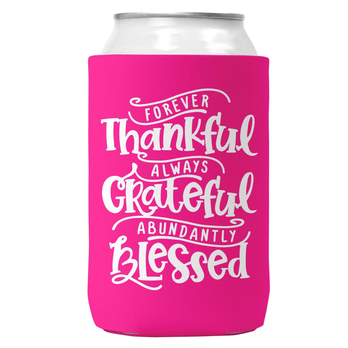 Thankful Grateful Blessed Can Coozie Cooler for 12oz Cans-5
