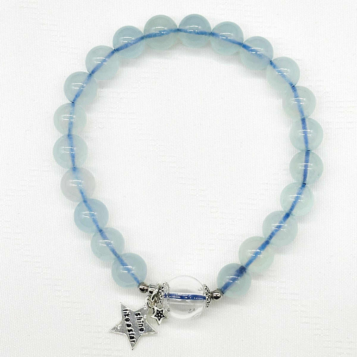 Armband aus 925er Sterling Silber mit Kristall - Aquamarin | Energie & Heilung | Diffuser Schmuck
