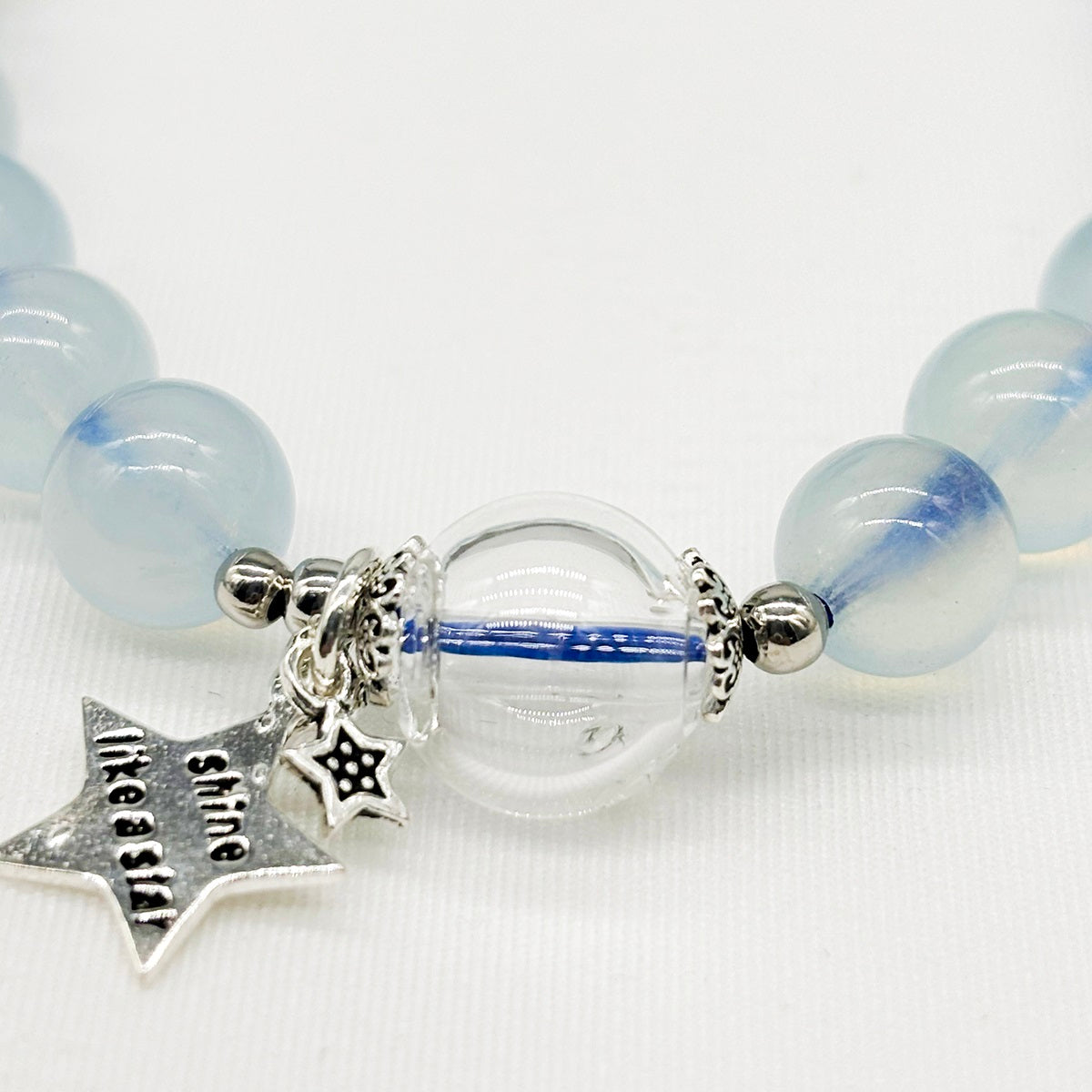 Armband aus 925er Sterling Silber mit Kristall - Aquamarin | Energie & Heilung | Diffuser Schmuck