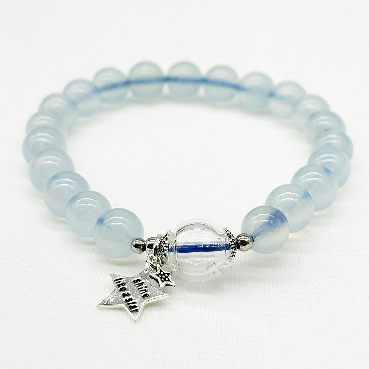 Armband aus 925er Sterling Silber mit Kristall - Aquamarin | Energie & Heilung | Diffuser Schmuck