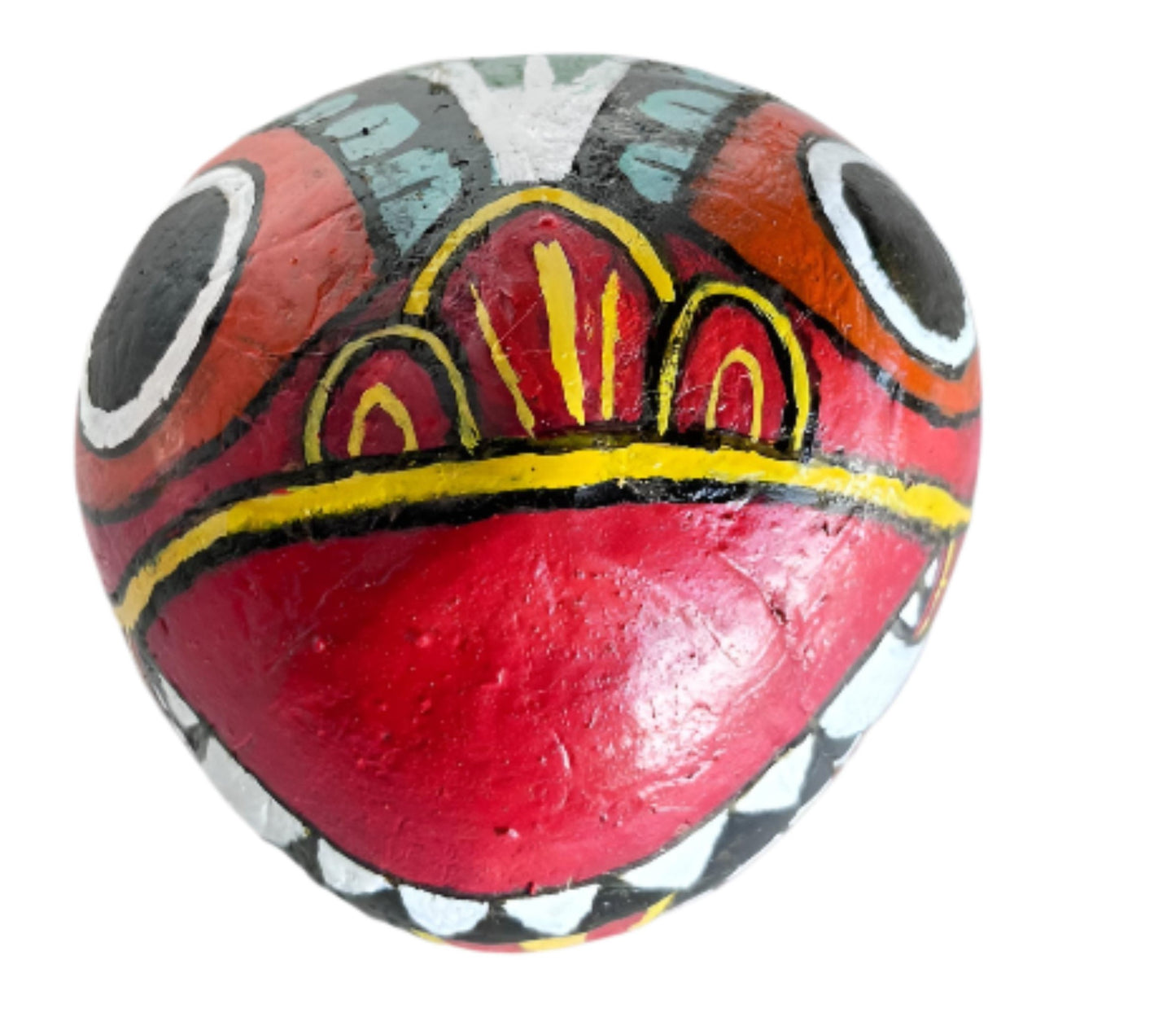 Traditionelle srilankische Gesichtsmaske, 100 % umweltfreundliche, handgefertigte Kokosnussschalenmaske Yak