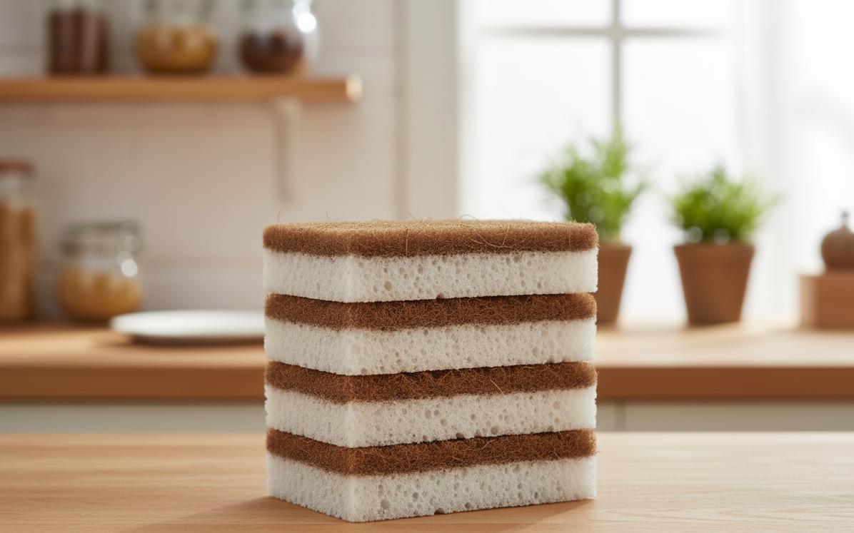 Natural Cellulose Scrub Sponges - 2-Pack | Plastic-Free Cleaning Made Easy-1