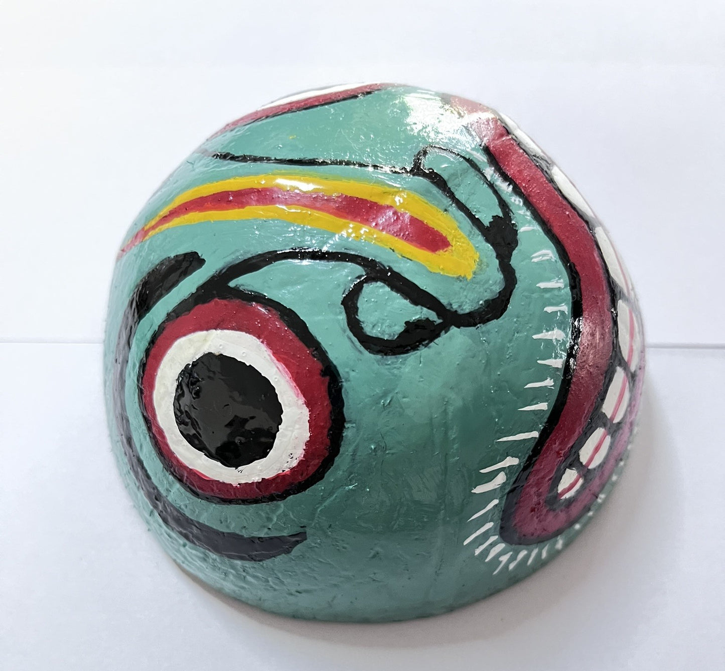 Traditional Sri Lankan Face Mask, 100% Eco Friendly Hand Crafted Coconut Shell Mask Kolam Mask