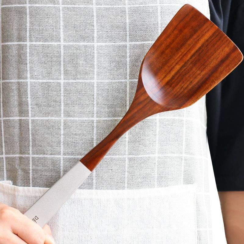 Teak-Lack-Küchenutensilien | Suppenlöffel & Gemüseschaufel im japanischen Stil